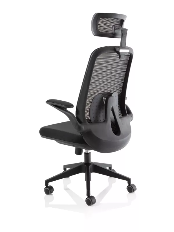 Sigma Executive Mesh Chair – Folding Arms, Adjustable Headrest, High Back Design
