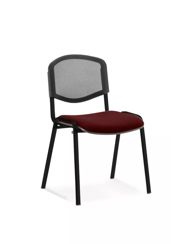 ISO Stacking Visitor/Conference Chair – Mesh Back with Coloured Seat