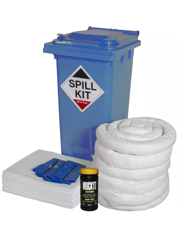 Fentex Oil & Fuel 120 Litre Spill Kit - Blue Wheelie Bin