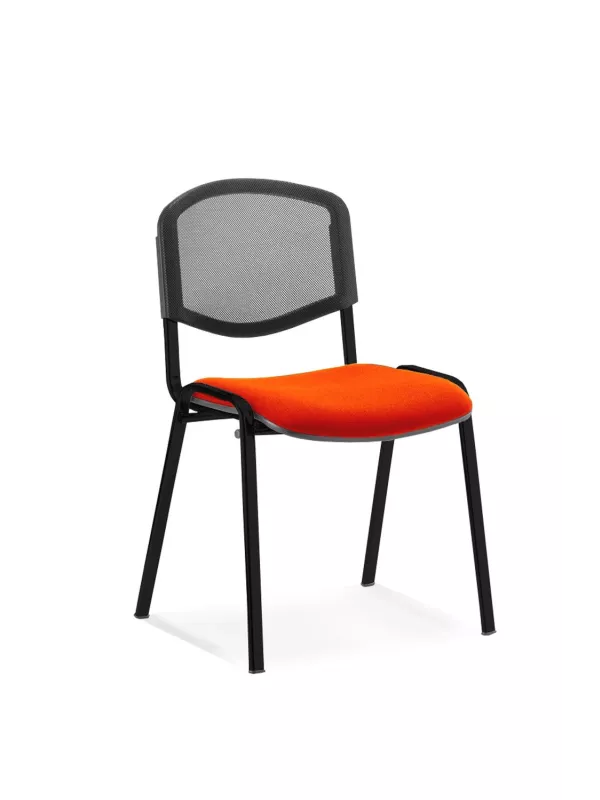 ISO Stacking Visitor/Conference Chair – Mesh Back with Coloured Seat