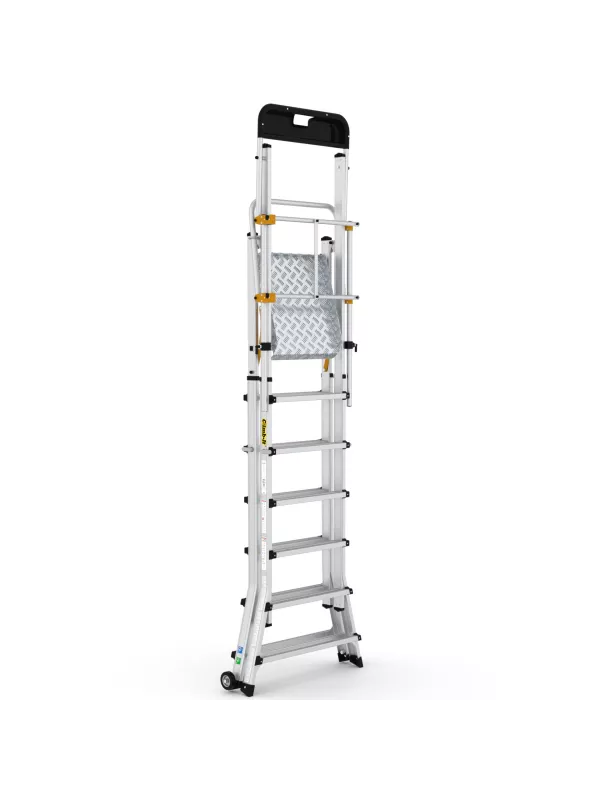 Climb-It Folding Telescopic Ladder - Large Platform Steps