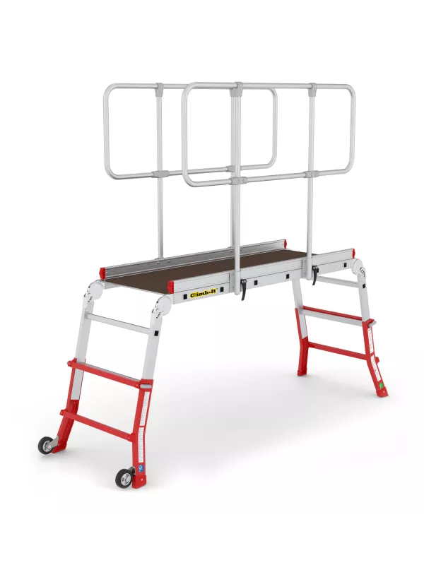 Climb-It Folding Telescopic Ladder - Large Platform Steps