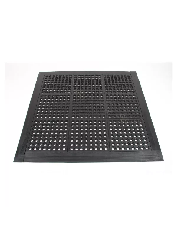 Heavy-duty rubber anti-fatigue mat with non-slip surface