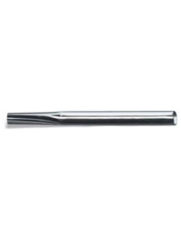 Chrome vacuum wand with slight taper and smooth finish.