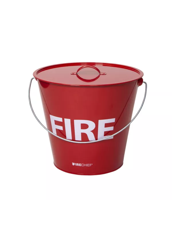 Firechief Metal Fire Bucket with Lid 10 Litre Traditional Design