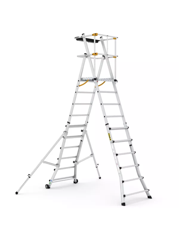 Climb-It Folding Telescopic Ladder - Large Platform Steps