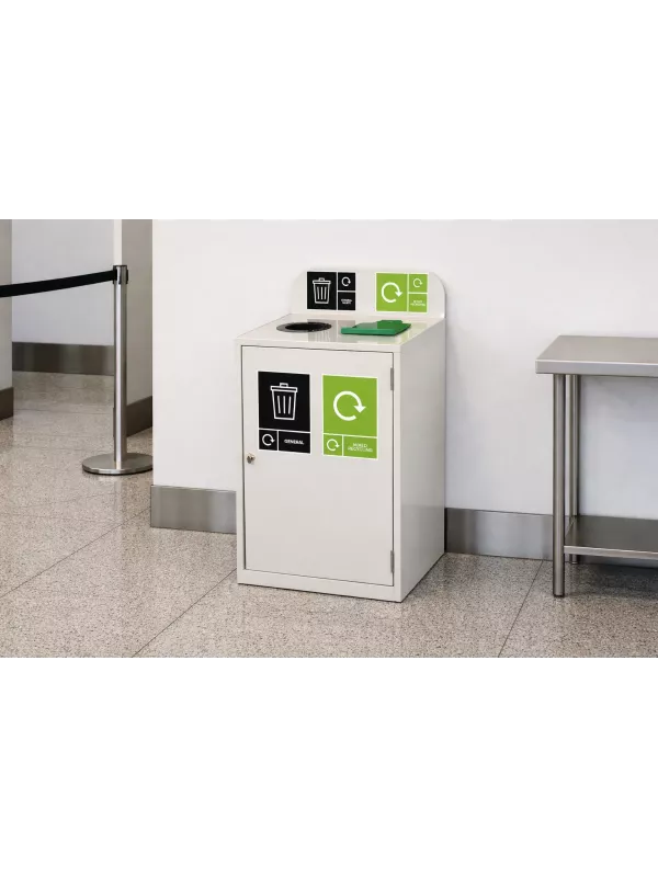2 Bay Recycling Station Bin 160L - Office Recycling Stations