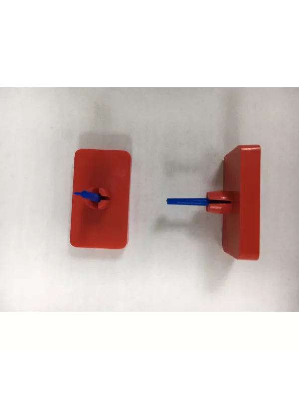 Pallet racking safety stop block and fixing arm detail