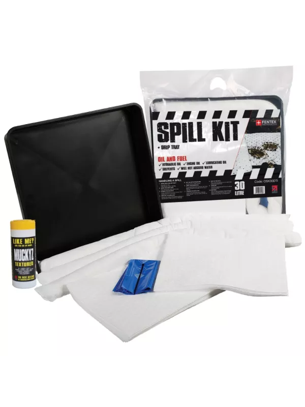 Fentex 30L Oil and Fuel Spill Kit in Break Pack + Drip Tray