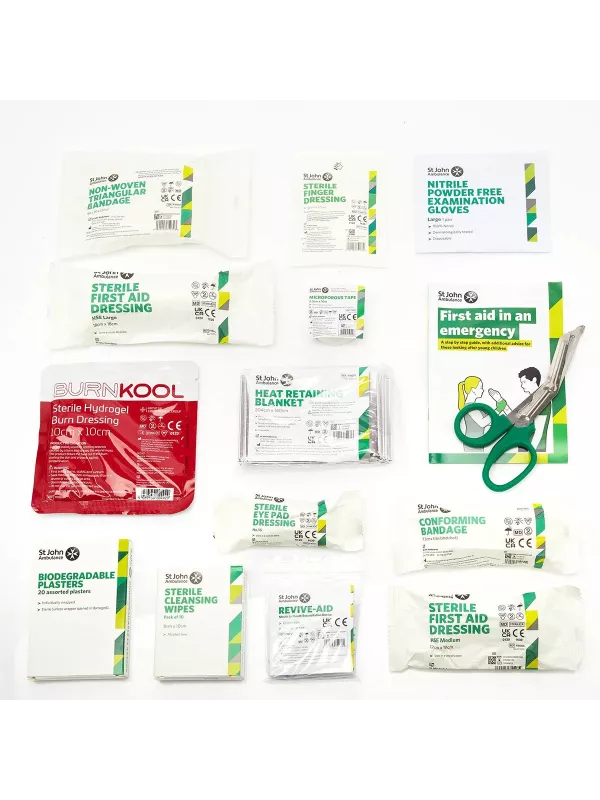 St John Ambulance Large Workplace First Aid Kit Grab Bag | Eco-Friendly Solution for Up to 100 People