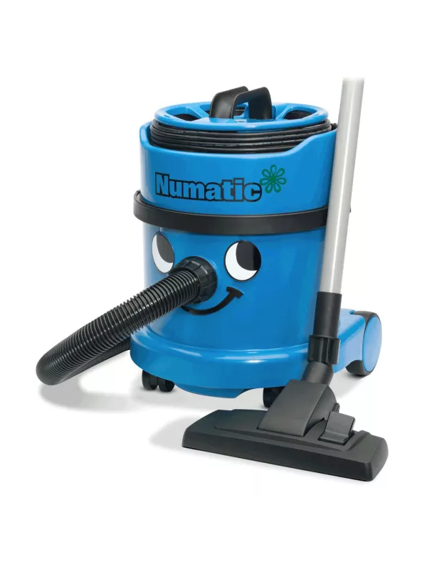 Blue Numatic vacuum cleaner without attachments.