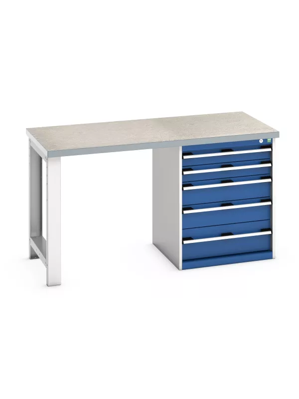 Bott High Pedestal Workbench - 5 Drawer Cabinet
