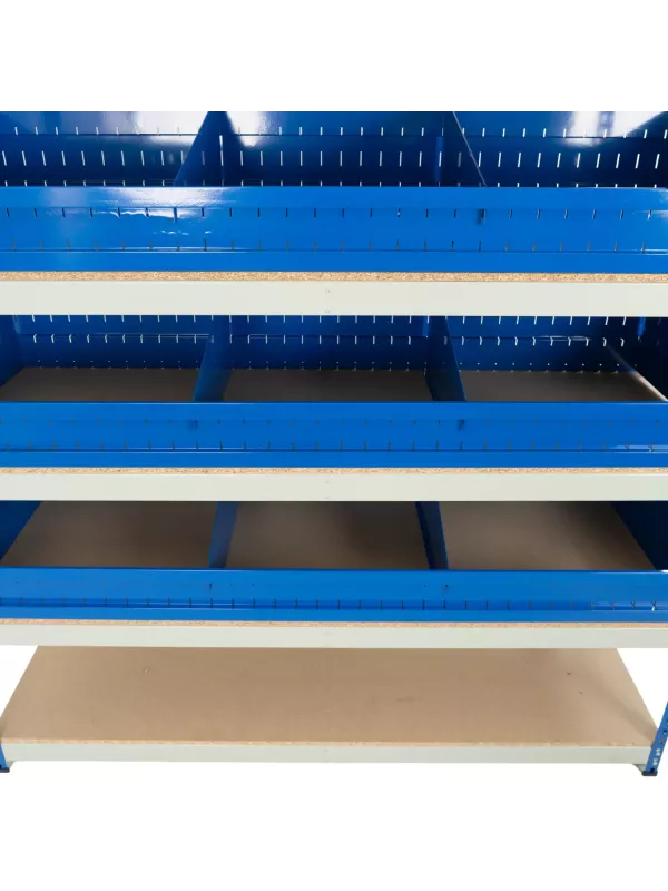 Rivet Divider System Shelving - Adjustable Small Parts Storage