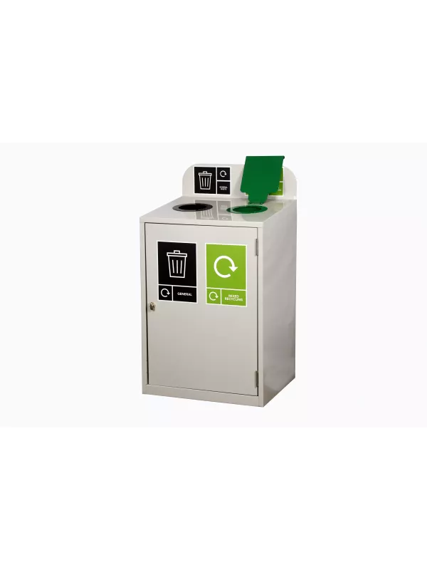 2 Bay Recycling Station Bin 160L - Office Recycling Stations