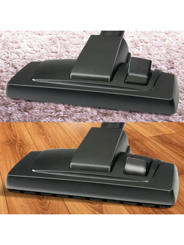 Vacuum cleaner floorhead on carpet and hard floor