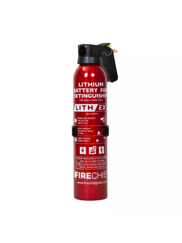 Firechief Lith‑Ex 500 ml Lithium‑Ion Battery Fire Extinguisher