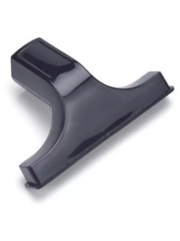 Black upholstery vacuum tool with wide flat nozzle.