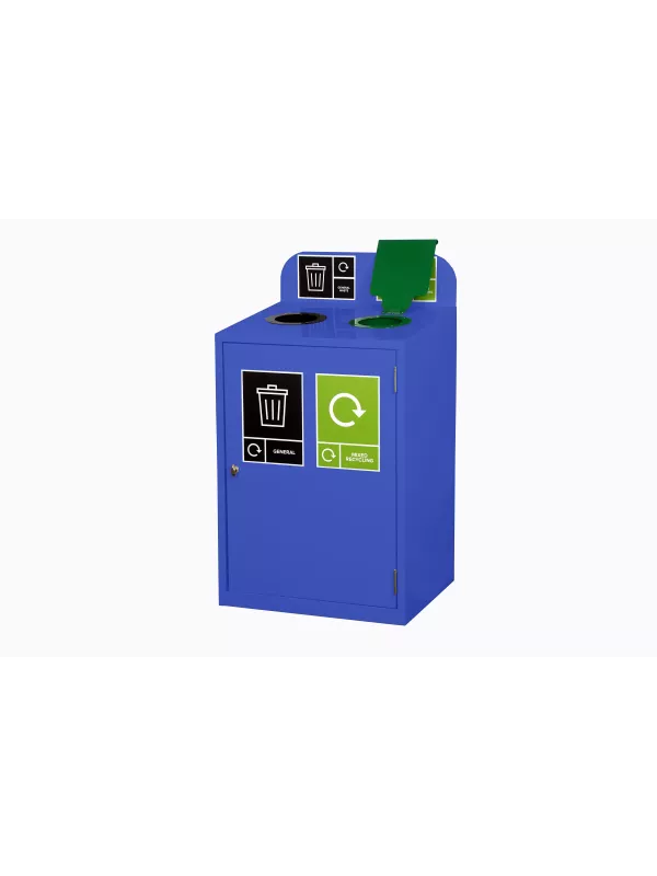 2 Bay Recycling Station Bin 160L - Office Recycling Stations