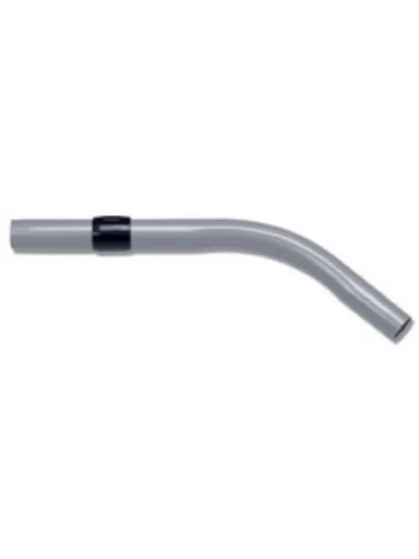 Curved grey vacuum wand with connector fitting.
