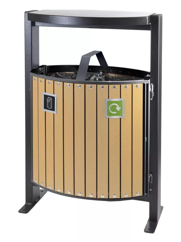 GPC Plastic Wood Effect Bin - Two Compartments
