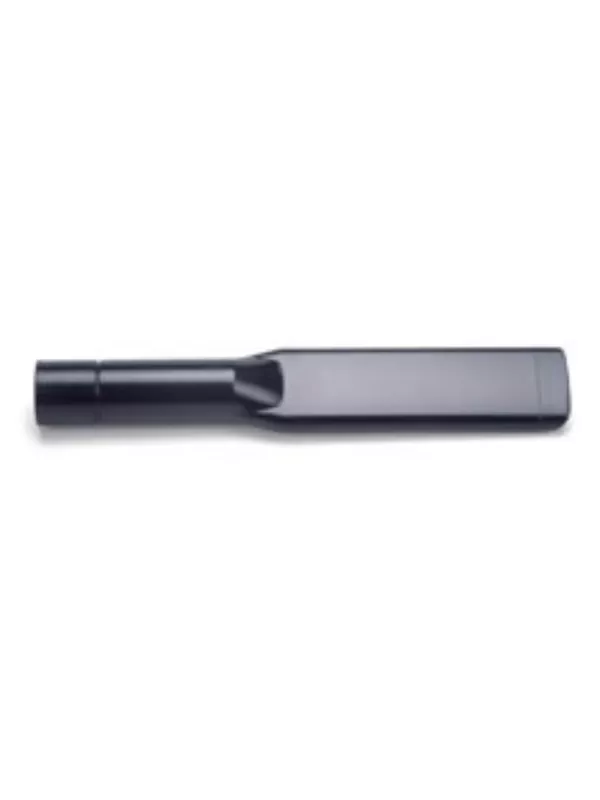 Black crevice tool attachment for vacuum cleaners.