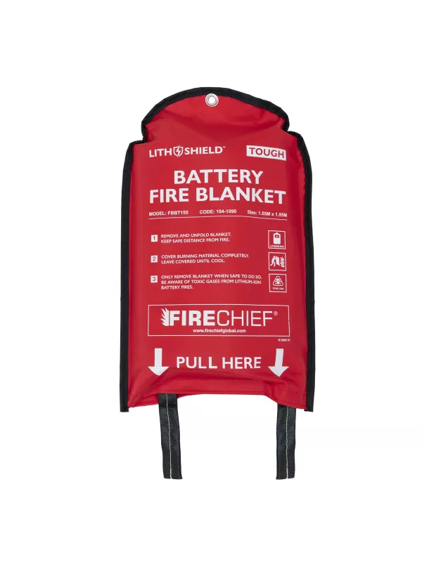 Firechief® LithShield™ Tough Battery Fire Blanket — 1.55 × 1.55 m