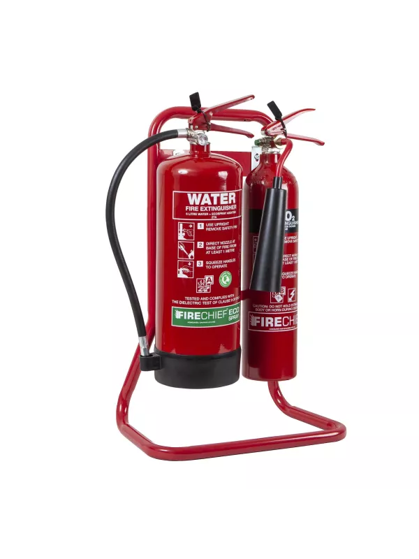 Firechief Tubular Double Fire Extinguisher Stand Dual Storage