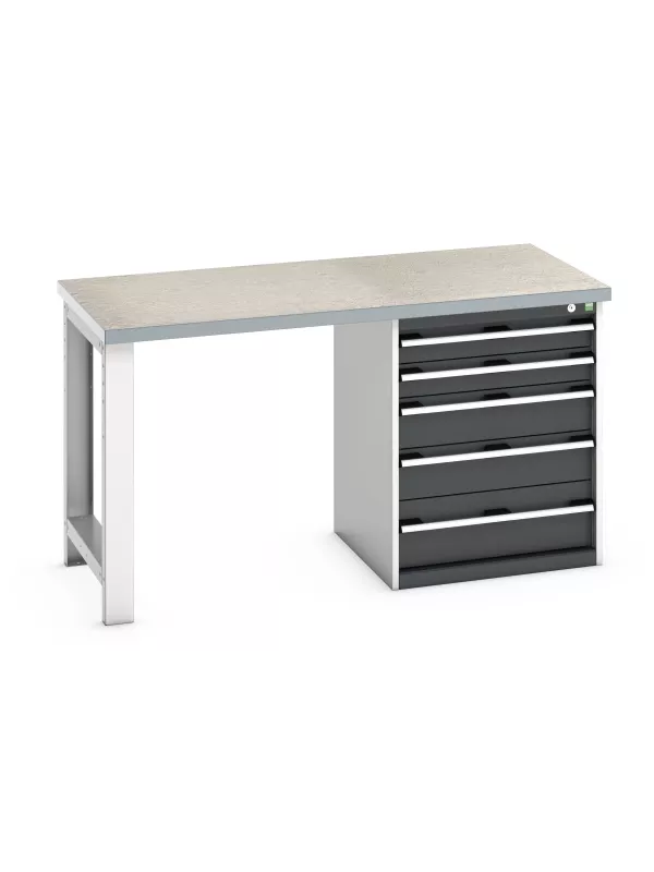 Bott High Pedestal Workbench - 5 Drawer Cabinet
