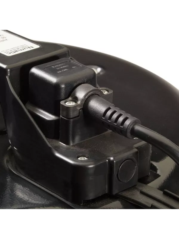 Close-up of vacuum power cable connection