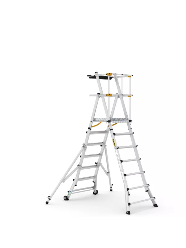 Climb-It Folding Telescopic Ladder - Large Platform Steps