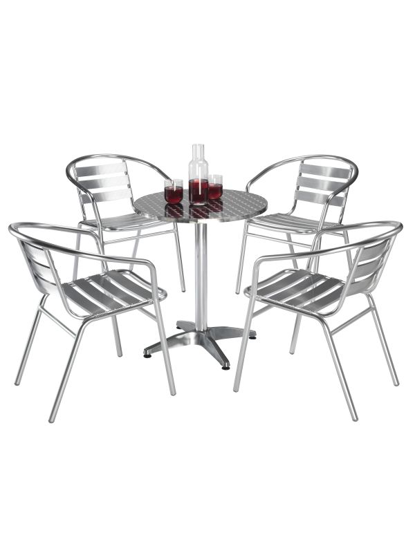 Plaza Cafe/Bistro Round Table - Aluminium