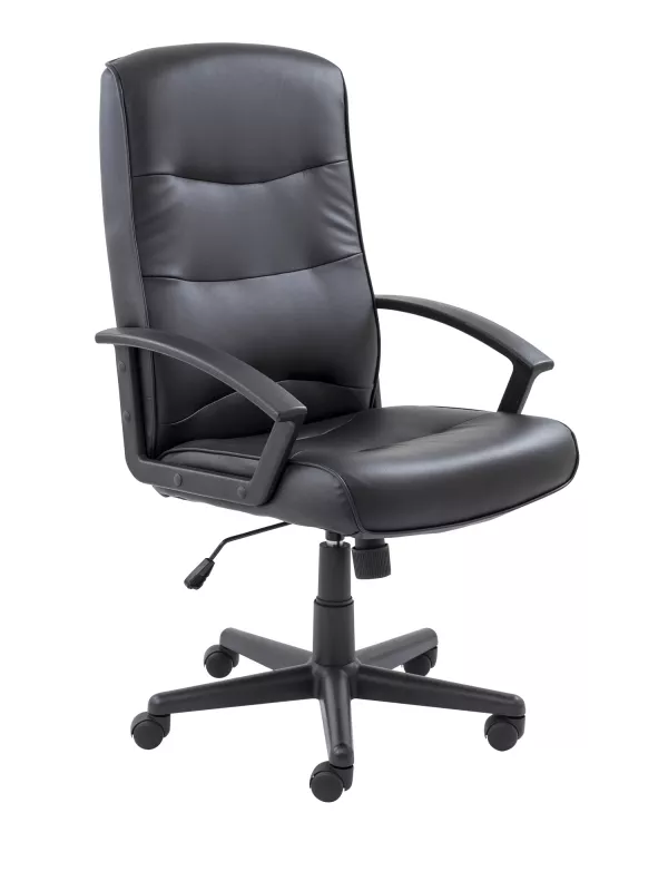 Canasta II Leather Look Chair - Black