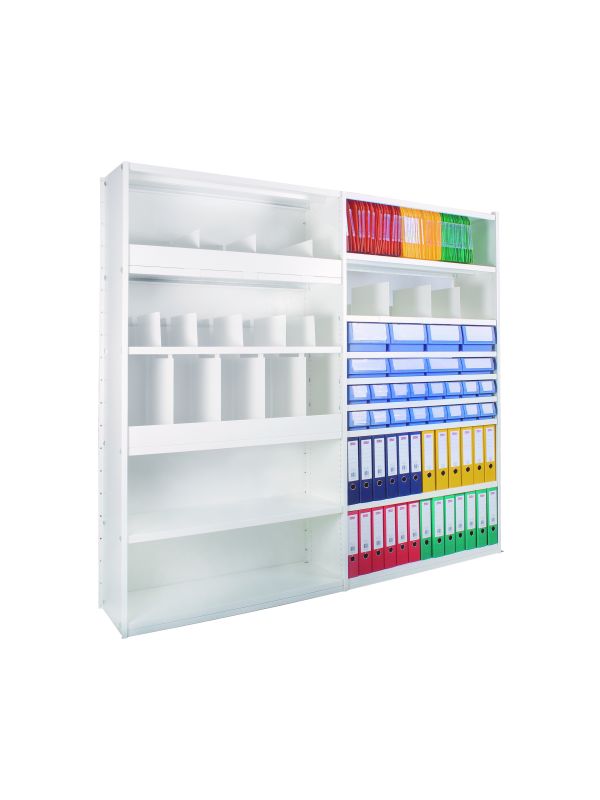Anco Delta Plus Office Shelving – Full Back Cladding