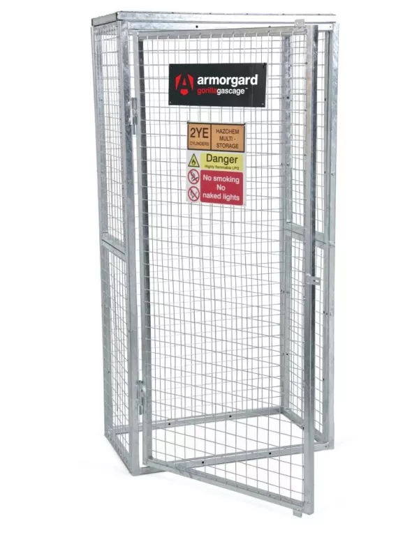 Armorgard tall mesh gas bottle storage cage with lockable door