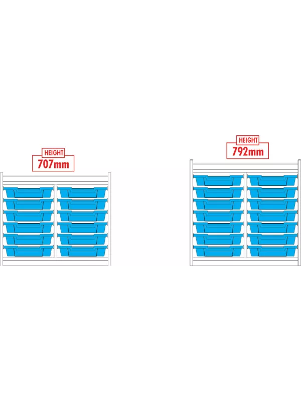Willowbrook KubbyClass Double Bay Tray Storage Units