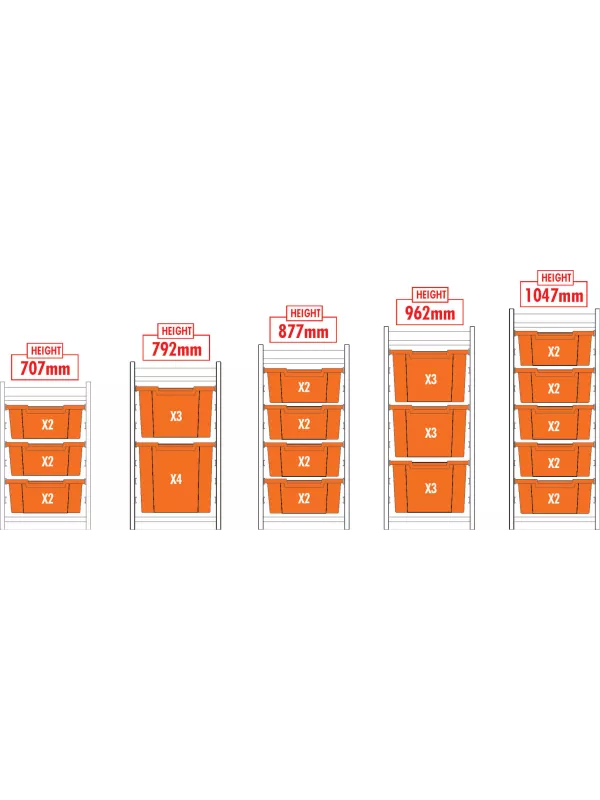 KubbyClass Single Bay Combination Tray Storage Units