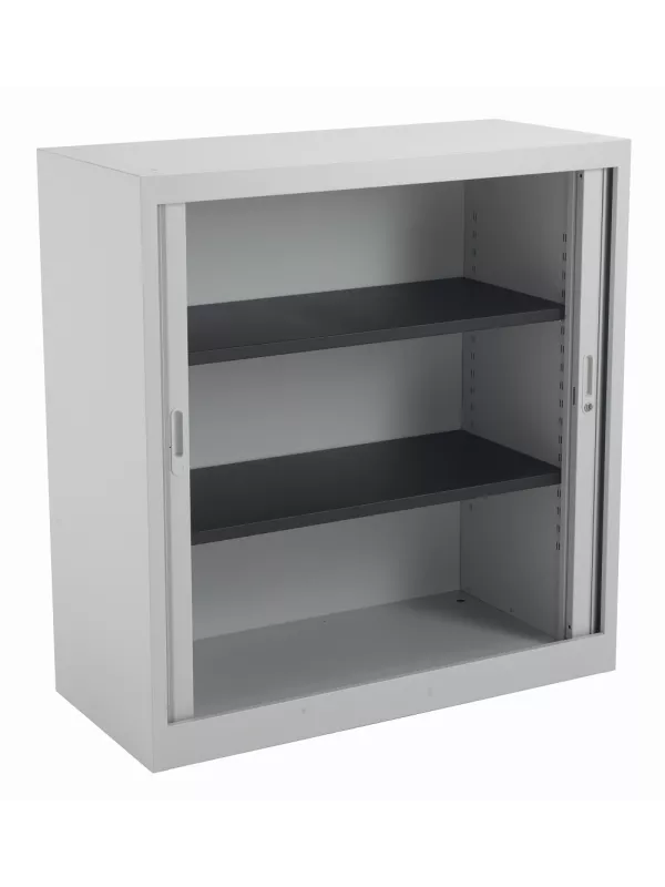 Open Tambour Steel Cupboard