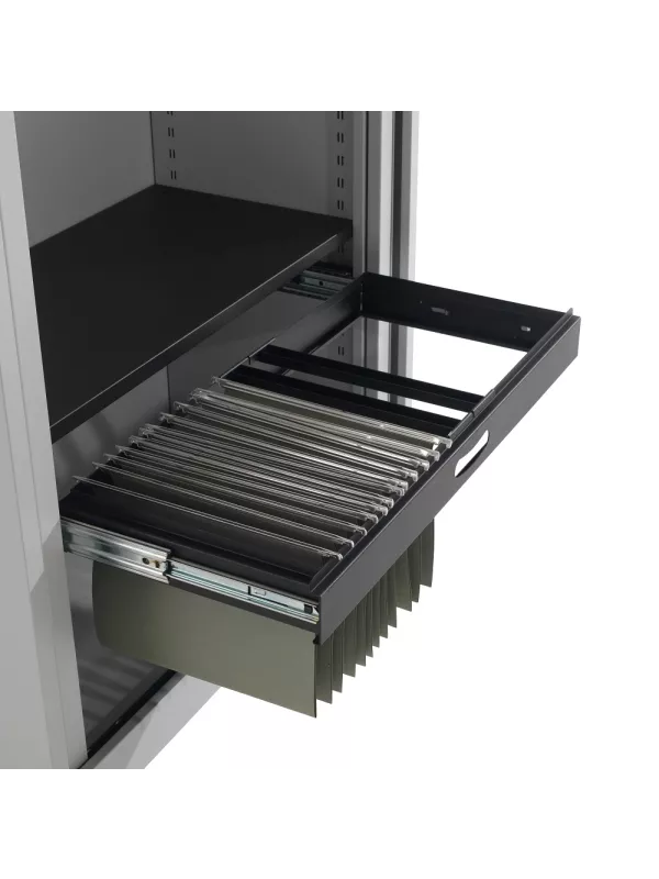 Open Tambour Steel Cupboard