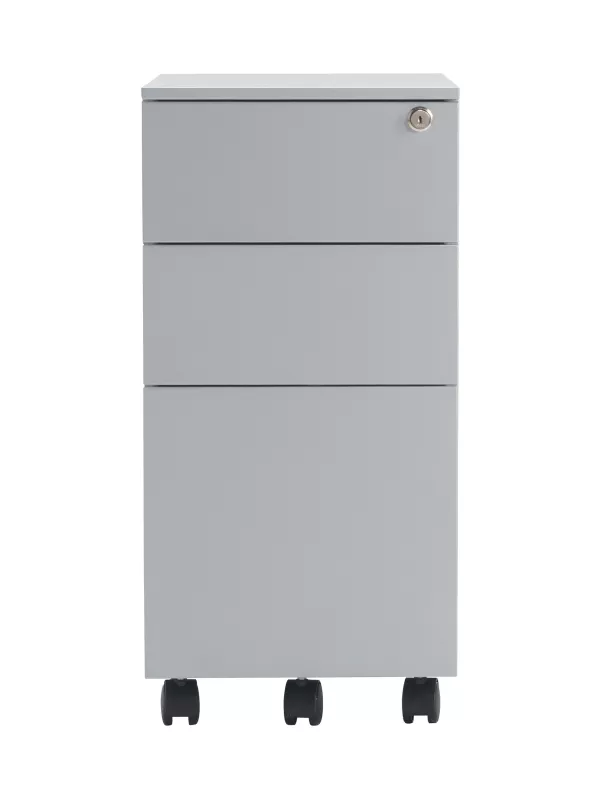 Steel Pedestal Slimline 3 Drawer