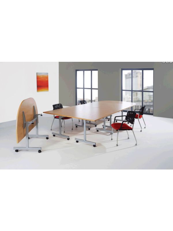 Next Day Flip Top D-End Conference Tables - 1600mm Wide