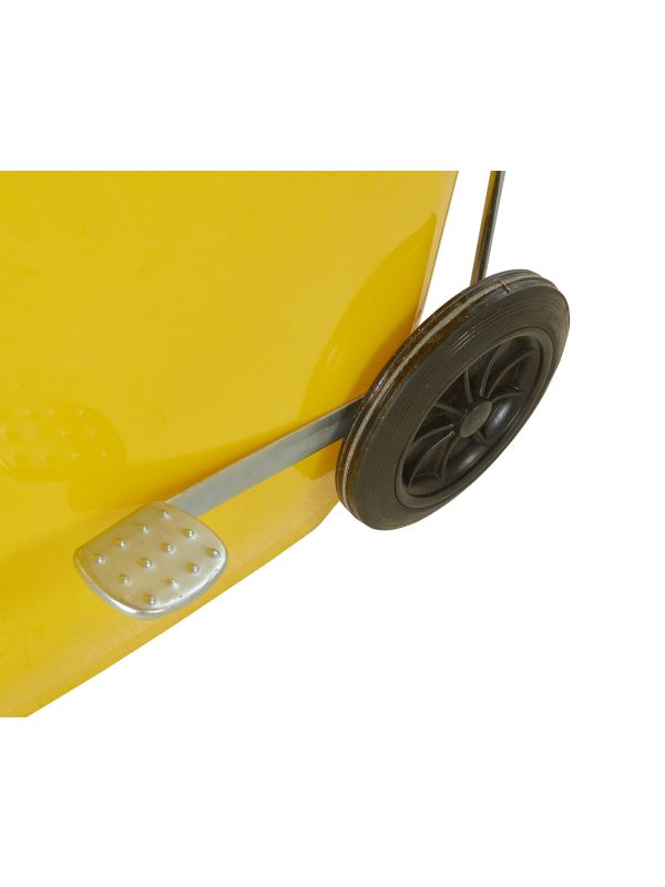 Wheelie Bins with Side Pedal - Yellow Body