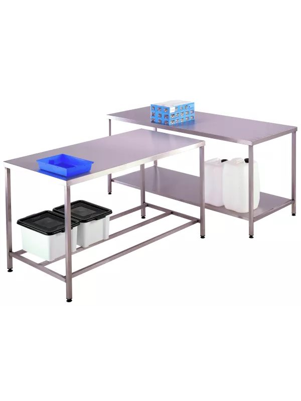 QMP Stainless Steel Workbench with Low Shelf – Hygienic & Practical Workspace