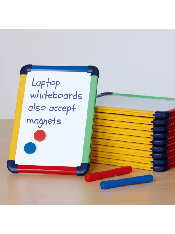 Metroplan Hand Held Coloured Edge A4 Magnetic Whiteboard - Pack of 10
