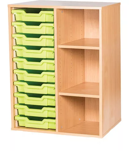 10 High 10 Tray Double Static Unit With Shelves