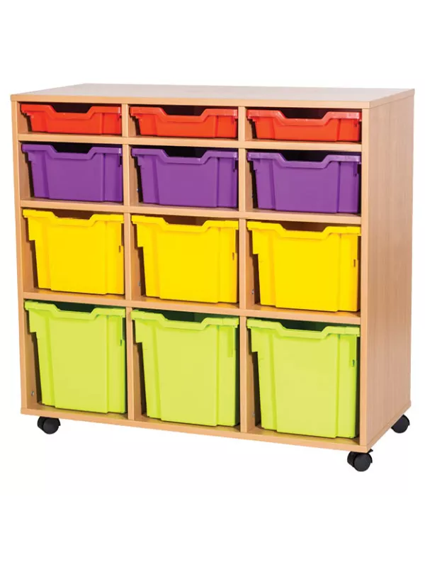 10 High 12 Combination Tray Triple Mobile Unit 