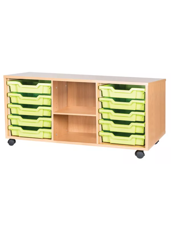Willowbrook 10 Shallow Tray Triple With Shelf Mobile Unit - 533mm High