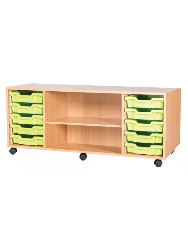 Willowbrook 10 Shallow Tray Quad With Shelf Mobile Unit - 533mm High
