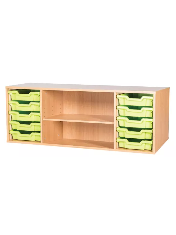 Willowbrook 10 Shallow Tray Quad With Shelf Static Unit - 533mm High