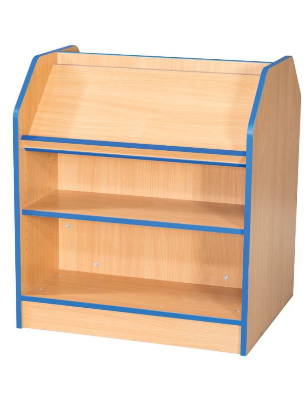 Wide Double sided Library Bookcase With Angled Top Shelf - 750mm