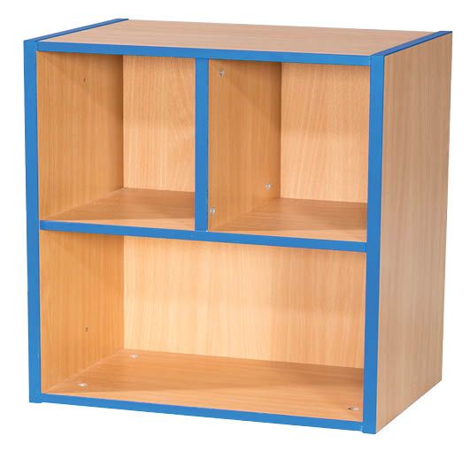 KubbyKurve Two Tier 2 + 1 Library Shelf Unit 700mm High 500mm Wide